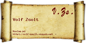 Volf Zsolt névjegykártya
